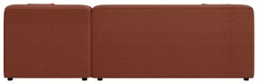 Ъглов диван от рипсено кадифе в тухлен цвят (десен ъгъл) Martin – Ropez