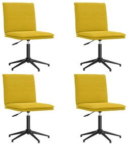 3315644 vidaXL Трапезни столове, 4 бр, жълти, кадифе
