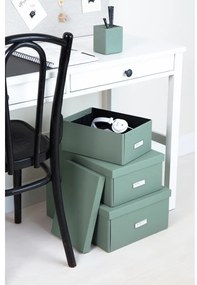 Картонена кутия за съхранение тюркоазена с капак 34,5x45x18,5 cm Katrin Canvas Paper Laminate – Bigso