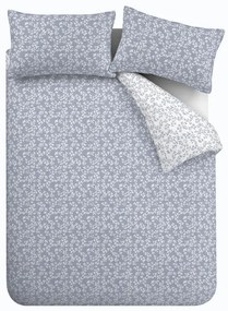 Синьо и бяло памучно спално бельо за единично легло 135x200 cm Shadow Leaves - Bianca