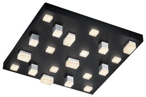 Черно LED осветително тяло за таван с метален абажур 45x45 cm Civeto – CINQUE