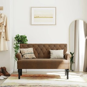 372129 vidaXL Пейка с облегалка, кафява, 120x62x75,5 см, изкуствен велур