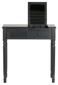 Тоалетка от борова дървесина в черен цвят Romy - WOOOD