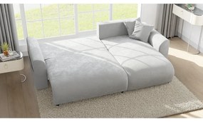 Светлосив кадифен ъглов диван (променлив) Lorine – Ropez