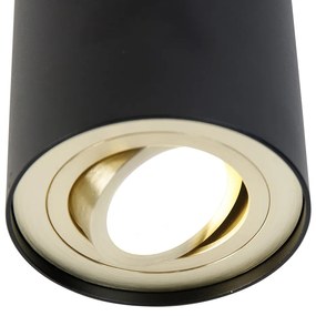 Интелигентен таванен прожектор черен със злато с Wi-Fi GU10 - Rondoo Up