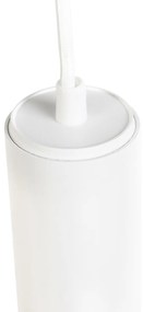 Дизайнерска висяща лампа бяла вкл. адаптер за релса 1-фазна - Slimline Tuba Small