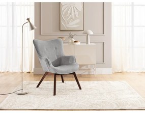 Сив фотьойл с табуретка от рипсено кадифе Niko – Ropez