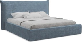 Синьо двойно легло 160x200 cm тапицирано с място за съхранение с включена подматрачна рамка Esala – Makamii