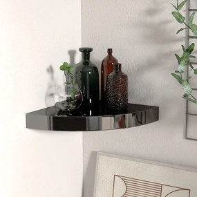 323889 vidaXL 323889  Floating Corner Shelf High Gloss Black 25x25x3,8 cm MDF