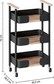 Кухненска количка 5five Blackwood, Средна, Метал и MDF