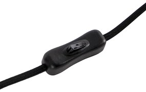 Дизайнерска настолна лампа черна с опушено стъкло на стойка - Dome