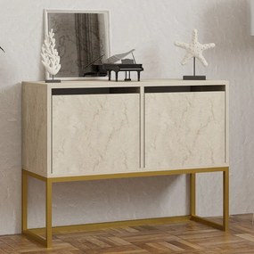 Шкаф Zermat TopMebel от меламин в бежов травертин - златист цвят 90x34x70cm