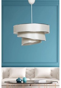 Кремаво и сребристо висящо осветително тяло с текстилен абажур ø 40 cm Couper – Opviq lights