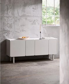 Бял скрин 160x70x45 cm Bera – Unique Furniture