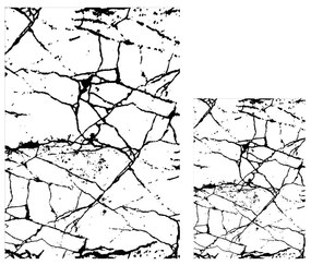 Бели/черни килими за баня в комплект 2 бр. 60x100 cm Cracks – Mila Home