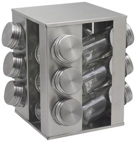 Бурканчета за подправки на стойка ZEPHYR ZP 1217 CS12 – Комплект за организиране на кухня - Черен