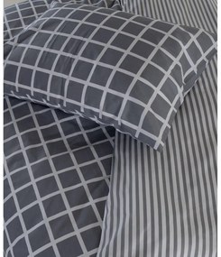 Сиво единично спално бельо от памук Renforcé 140x200 cm Linear Calm Geometric – Mila Home Luxury
