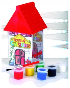 Касичка Къщичка Toy Color, С 6 цвята темперни бои