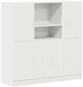 3324151 vidaXL Комплект кухненски шкафове от 3 части, Бяло, инженерно дърво