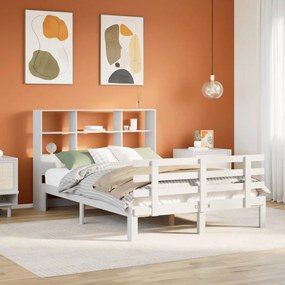 3322746 vidaXL Легло с етажерка за книги, без матрак, 120x190 см, бор масив