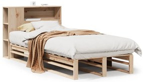 3323908 vidaXL Легло с етажерка за книги, без матрак, 90x190 см, дърво масив