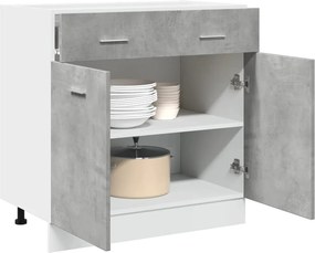 856091 vidaXL Шкаф с чекмеджета "Lyon", цвят бетонно сив, 80x46x81,5 см, инженерно дърво