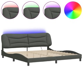3213726 vidaXL Рамка за легло с LED без матрак Hvar, 200x200 см, плат