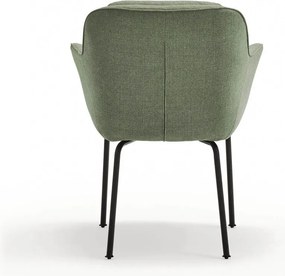 Зелен тапициран трапезен стол с подлакътници Sadira – Teulat