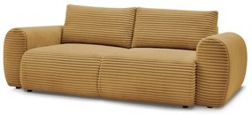 Разтегателен диван от рипсено кадифе в цвят горчица 257 cm Lucien – Bobochic Paris