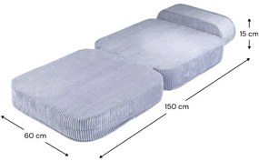 Син детски стол от рипсено кадифе Flip – Wigiwama