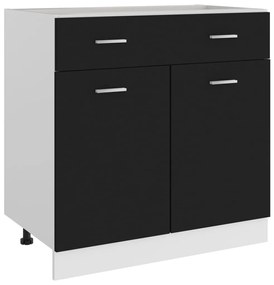 801237 vidaXL Шкаф с чекмеджета "Lyon", черен, 80x46x81,5 см, инженерно дърво