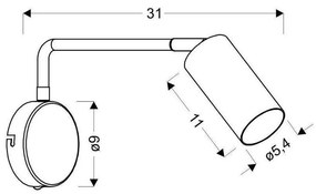Метална стенна лампа в черно-златист цвят Tina - Candellux Lighting