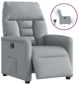 3303012 vidaXL Електрически наклоняем стол, светлосив, текстил