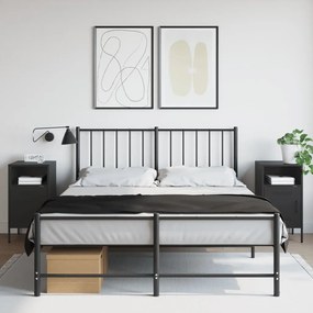 843067 vidaXL Нощни шкафчета, 2 бр, черно, 36x39x68 см, стомана