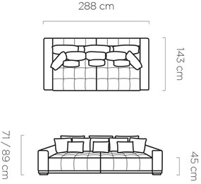 Диван Dimelo триместен-Gkri