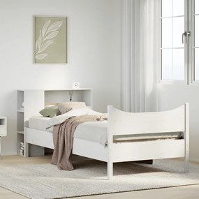3323315 vidaXL Рамка за легло без матрак, бял, 100x200 см, бор масив