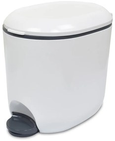 Бяло пластмасово кошче за боклук с педал 3,5 l – Addis