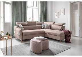 Бежов ъглов разтегателен диван десен ъгъл Sweet Harmony - Miuform