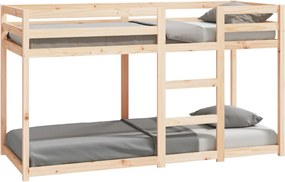 821659 vidaXL Двуетажно легло, 75x190 см, борово дърво масив