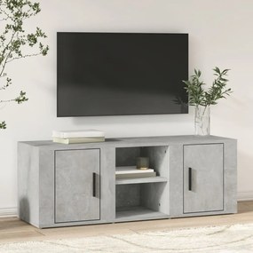 819432 vidaXL ТВ шкаф, бетонно сиво, 100x31,5x35 см, инженерно дърво