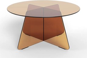 Кафява стъклена кръгла масичка за кафе ø 80 cm Samos – Actona