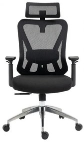 Офис стол Aero Trone Lite, До 120 кг, Ергономичен, Дишаща мрежа, Черен