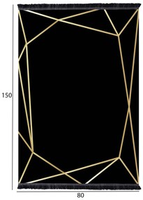 Килим 80х150 - HM7676.30 цвят черен-златист