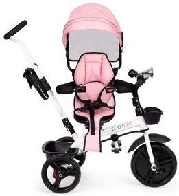 Розова въртяща се триколка с покрив ECOTOYS