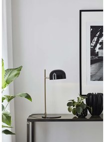 Черна настолна лампа със стойка от мед Pose - Markslöjd
