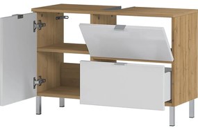 Бял шкаф под умивалника от дъб 80x56 cm Mauresa - Germania