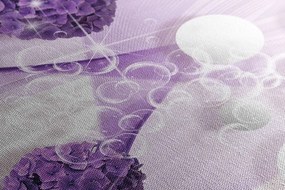 Картина на платно – Цветя с абстрактни елементи