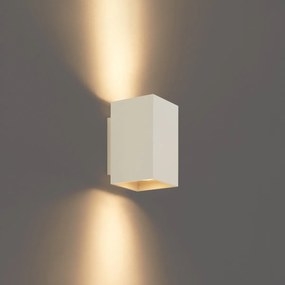 Модерен стенен аплик бежов GU10 50mm квадратен 2-светлинен - Sandy