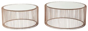 Комплект от 2 масички за кафе в меден декор Wire Big - Kare Design