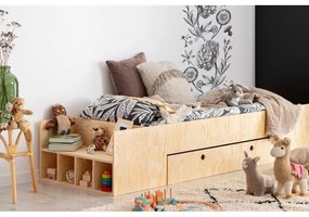 Детско разтегателно легло с място за съхранение в естествен цвят 90x200 cm LUNA A - Adeko